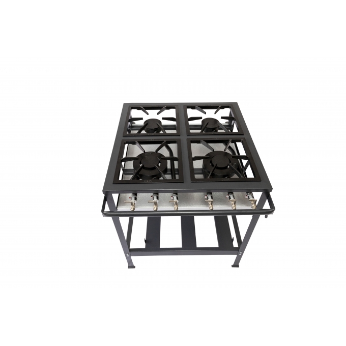 Fogão Industrial 4 Bocas Baixa Pressão - 2 Queimadores Duplos 