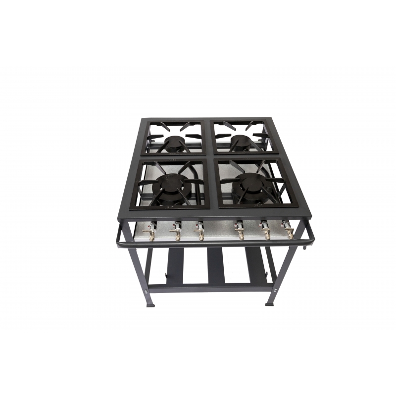 Fogão Industrial 4 Bocas Baixa Pressão - 2 Queimadores Duplos 