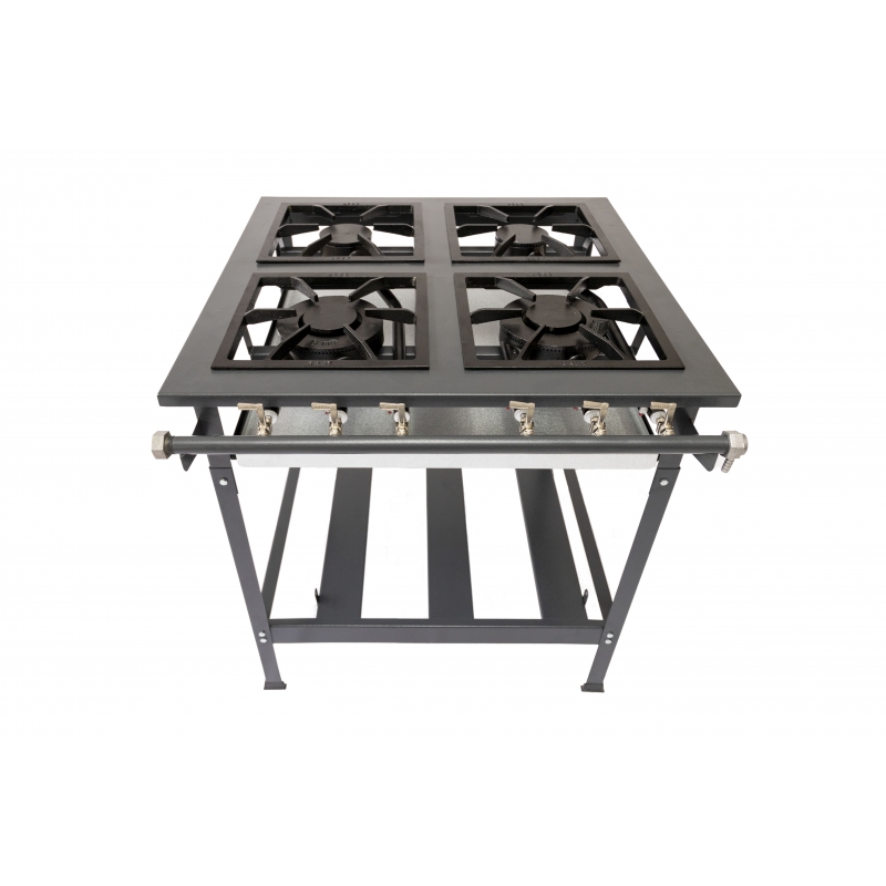Fogão industrial 4 bocas com 2 queimadores duplos