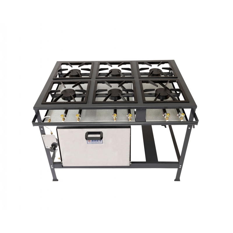 Fogão Industrial 6 Bocas Alta Pressão Com Forno