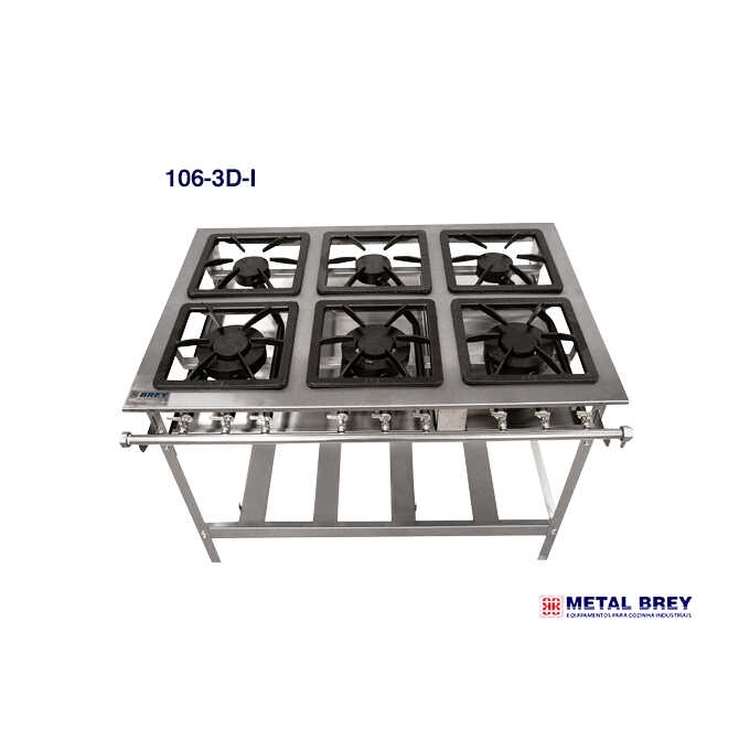 Fogão Industrial 6 Bocas Baixa Pressão em Inox